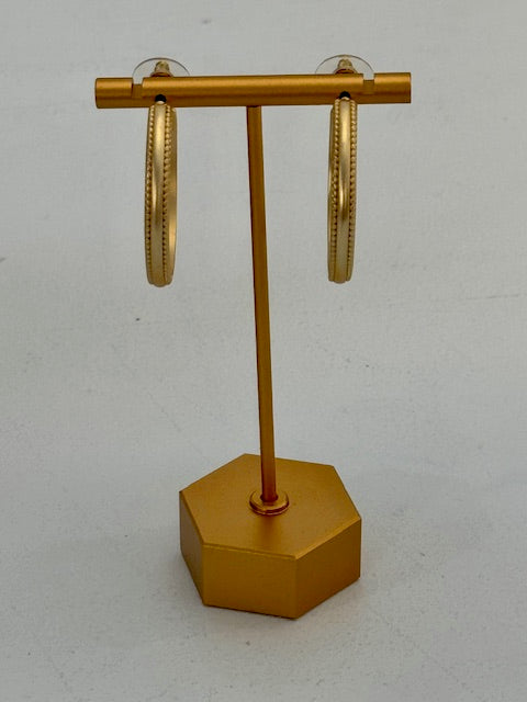 Gilded Edge Matte Hoop Earrings Threads of Grace