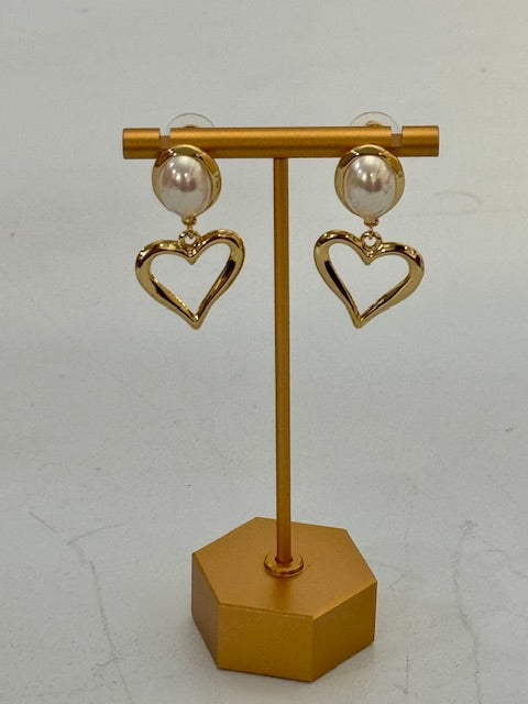 Pearl Heart Drop Earrings Threads of Grace