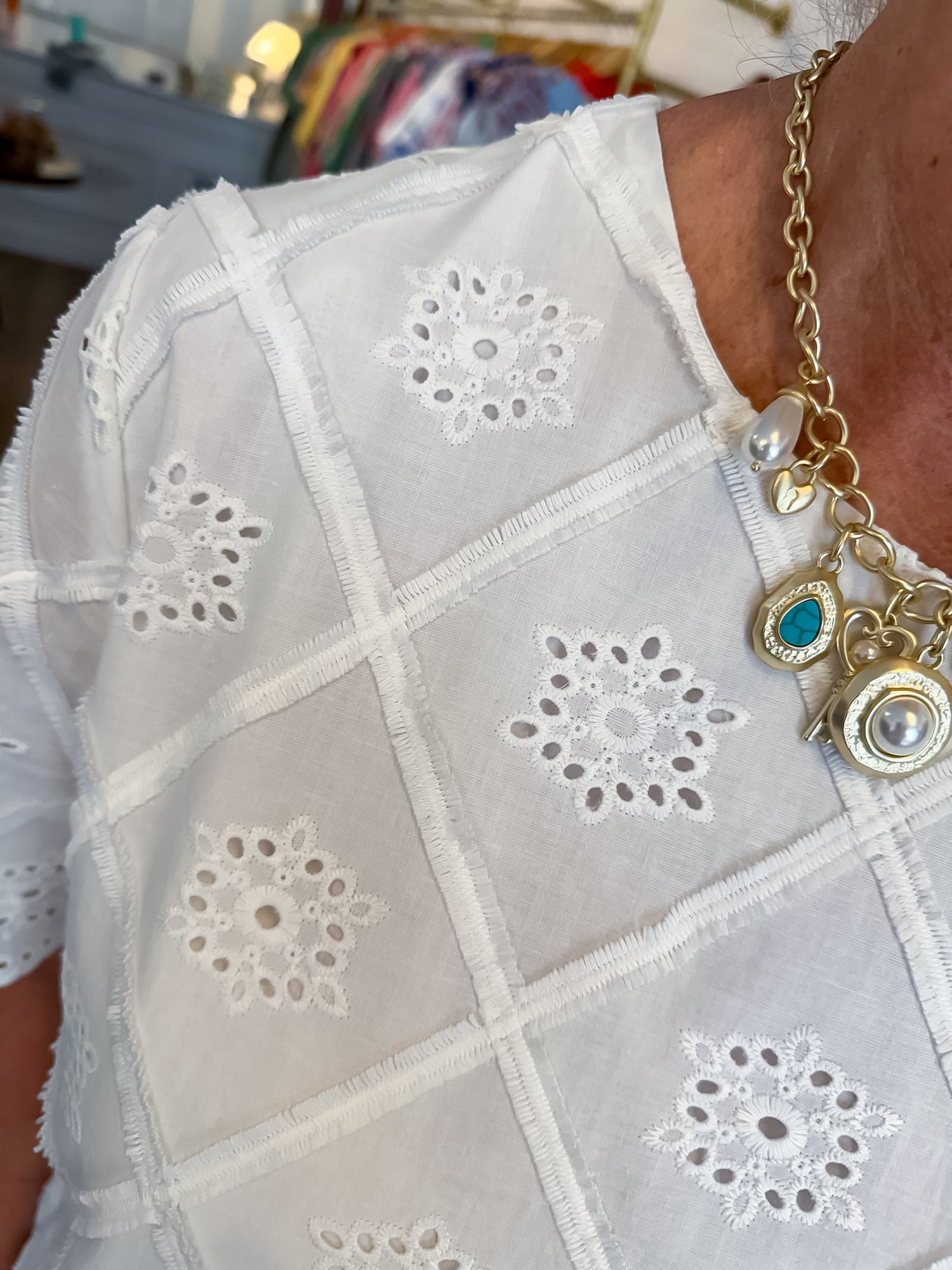 Diamond Eyelet Dress Entro