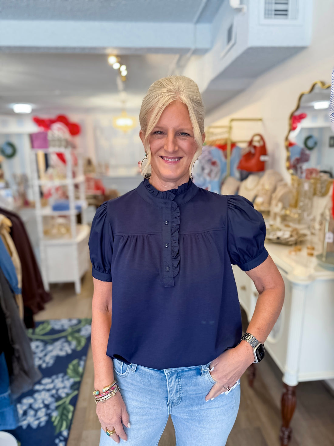 Notting Hill Top - Navy Gigio