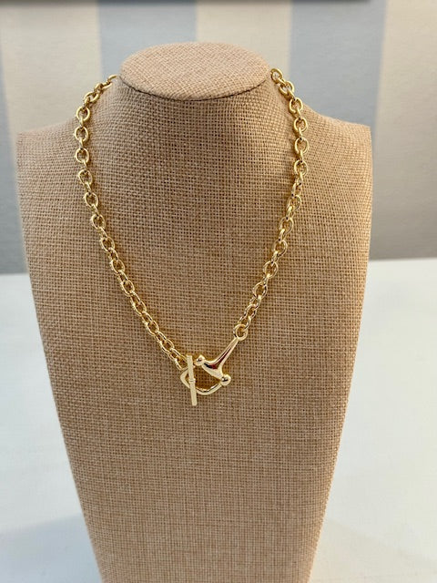 Golden Link Toggle Necklace Threads of Grace
