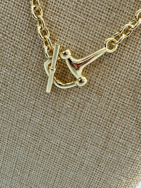 Golden Link Toggle Necklace Threads of Grace