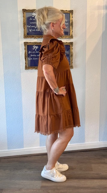 Caramel Grace Ruffle Dress Threads of Grace