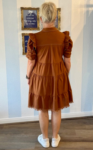 Caramel Grace Ruffle Dress Threads of Grace