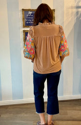 Champagne Meadow Velvet Top Jodifl