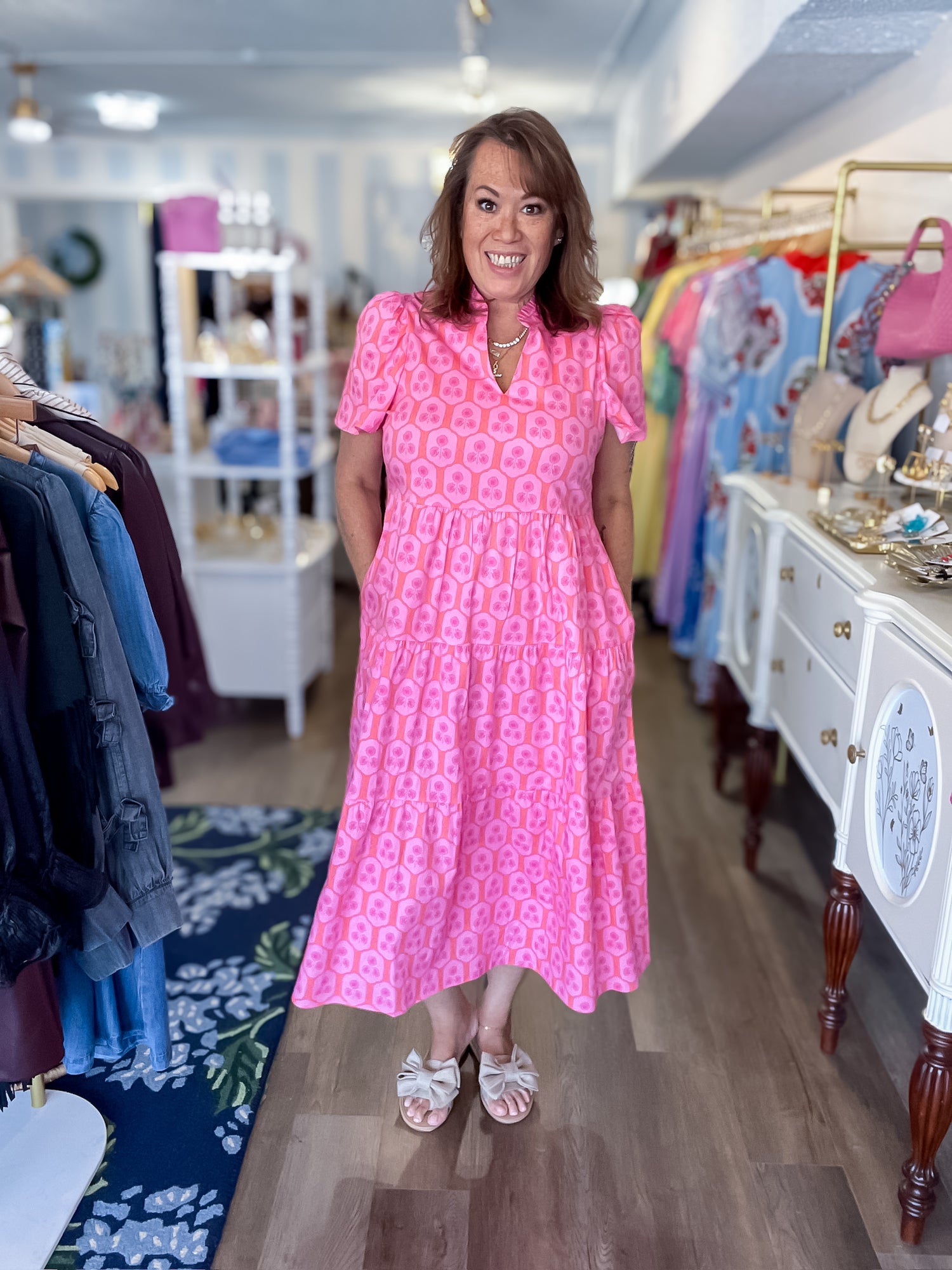 Coral Kiss Midi Dress Mary Square