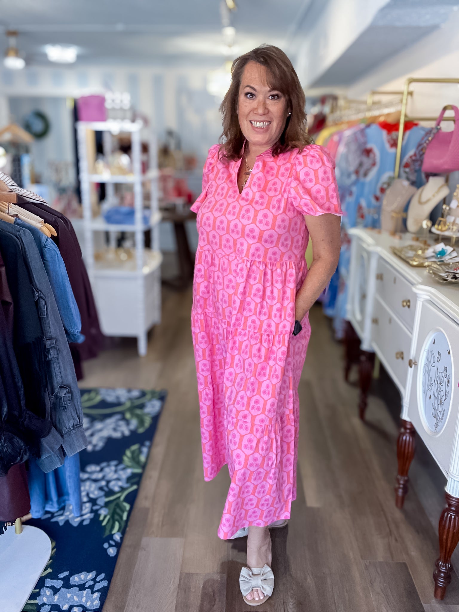 Coral Kiss Midi Dress Mary Square