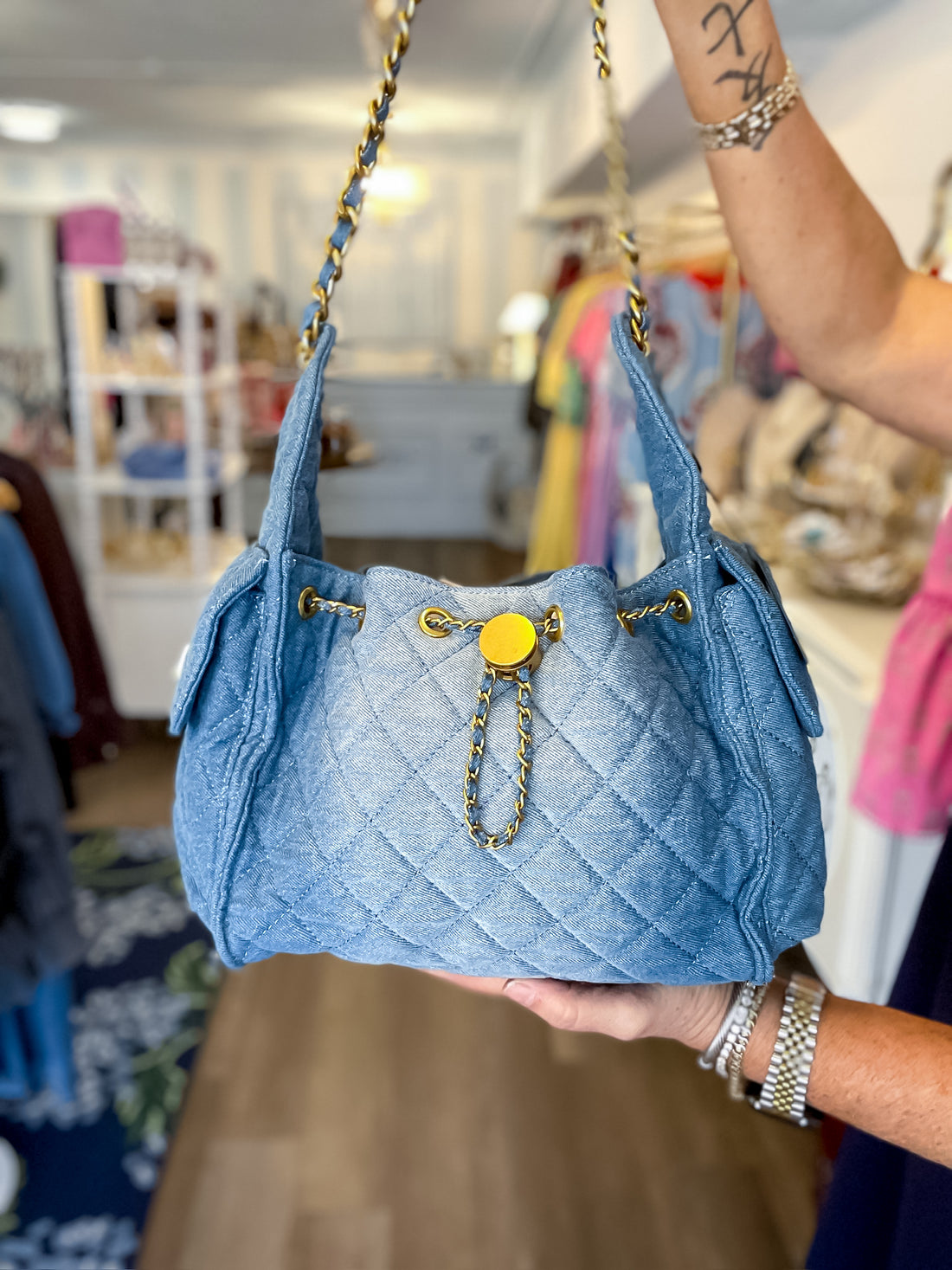 The Bella Quilted Denim Bag BC Bags