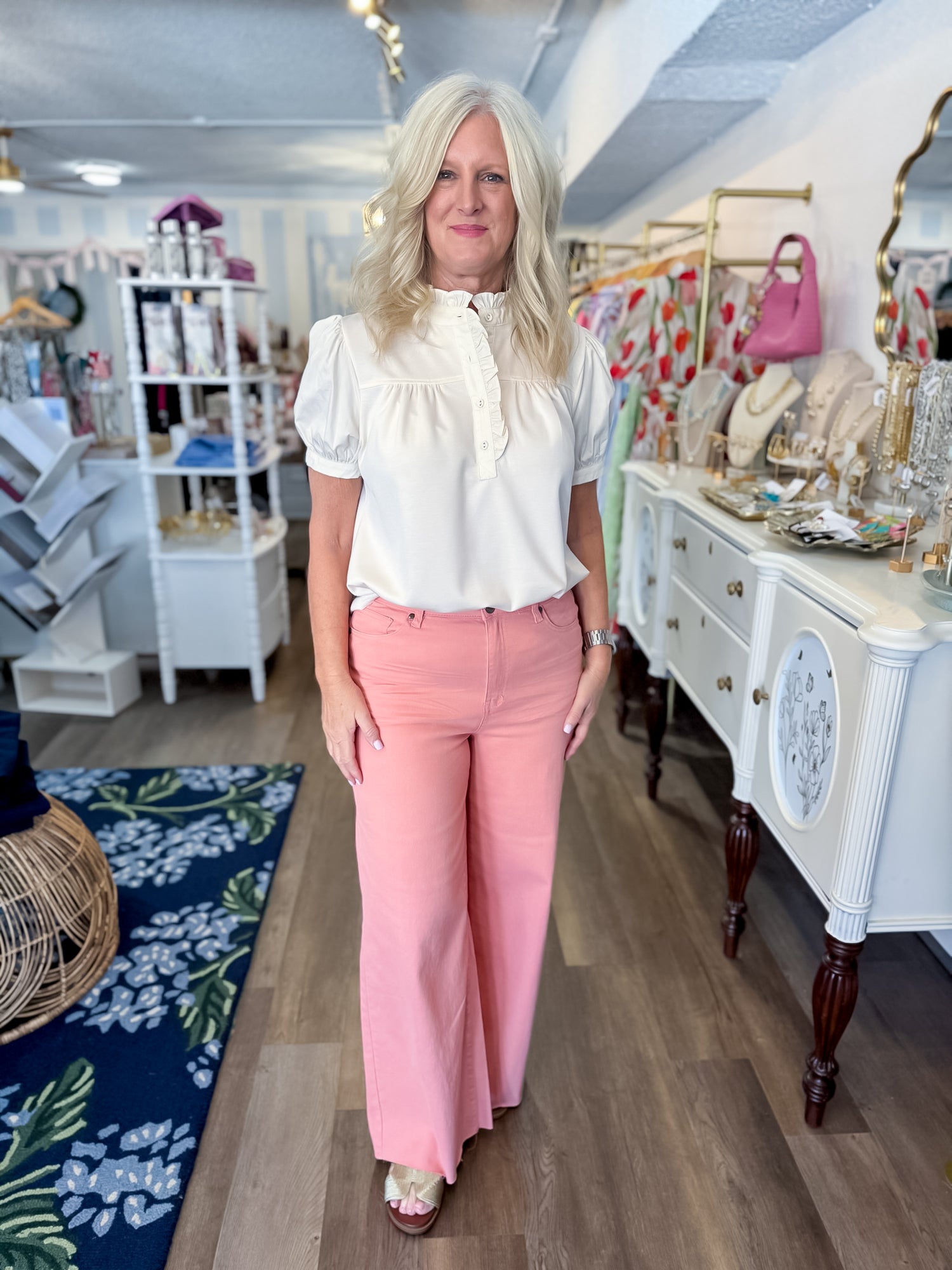 The Hampton Twill Pants – Peach Blossom Easel
