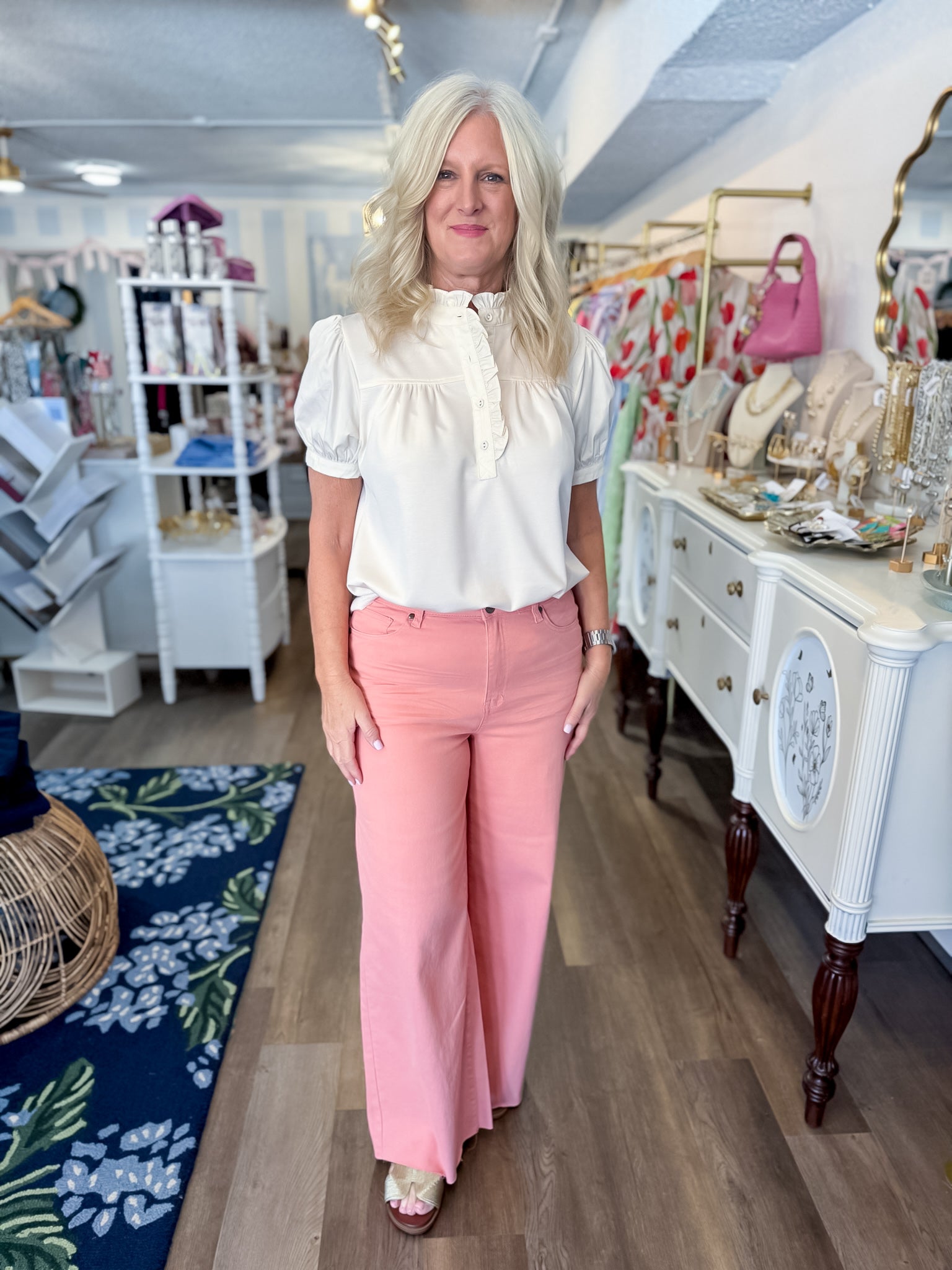 The Hampton Twill Pants – Peach Blossom Easel