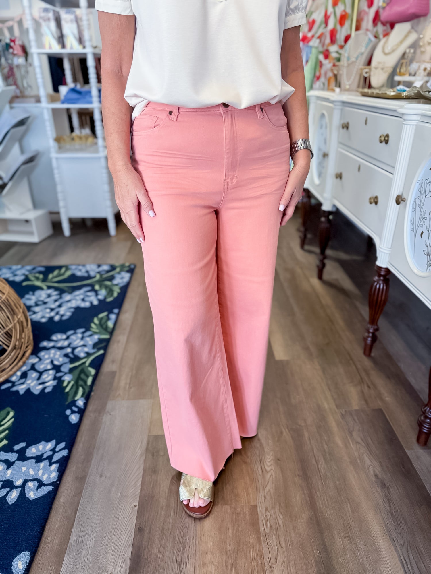 The Hampton Twill Pants – Peach Blossom Easel
