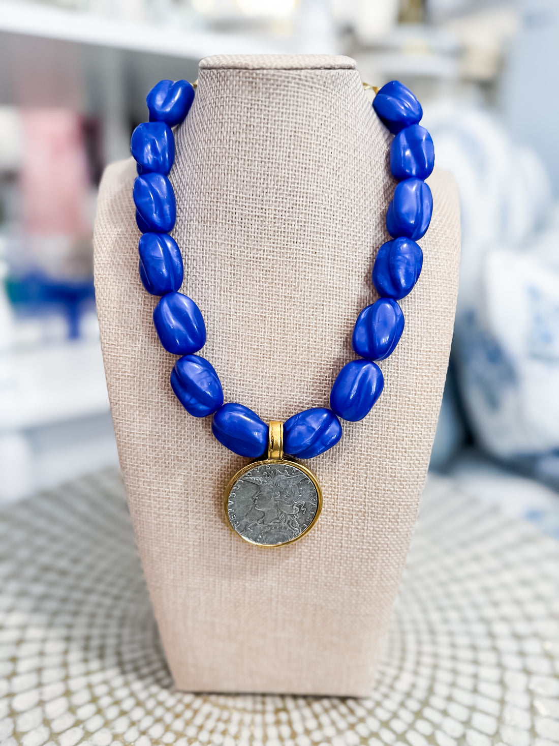 The Indigo Heirloom Coin Necklace Yochi NY