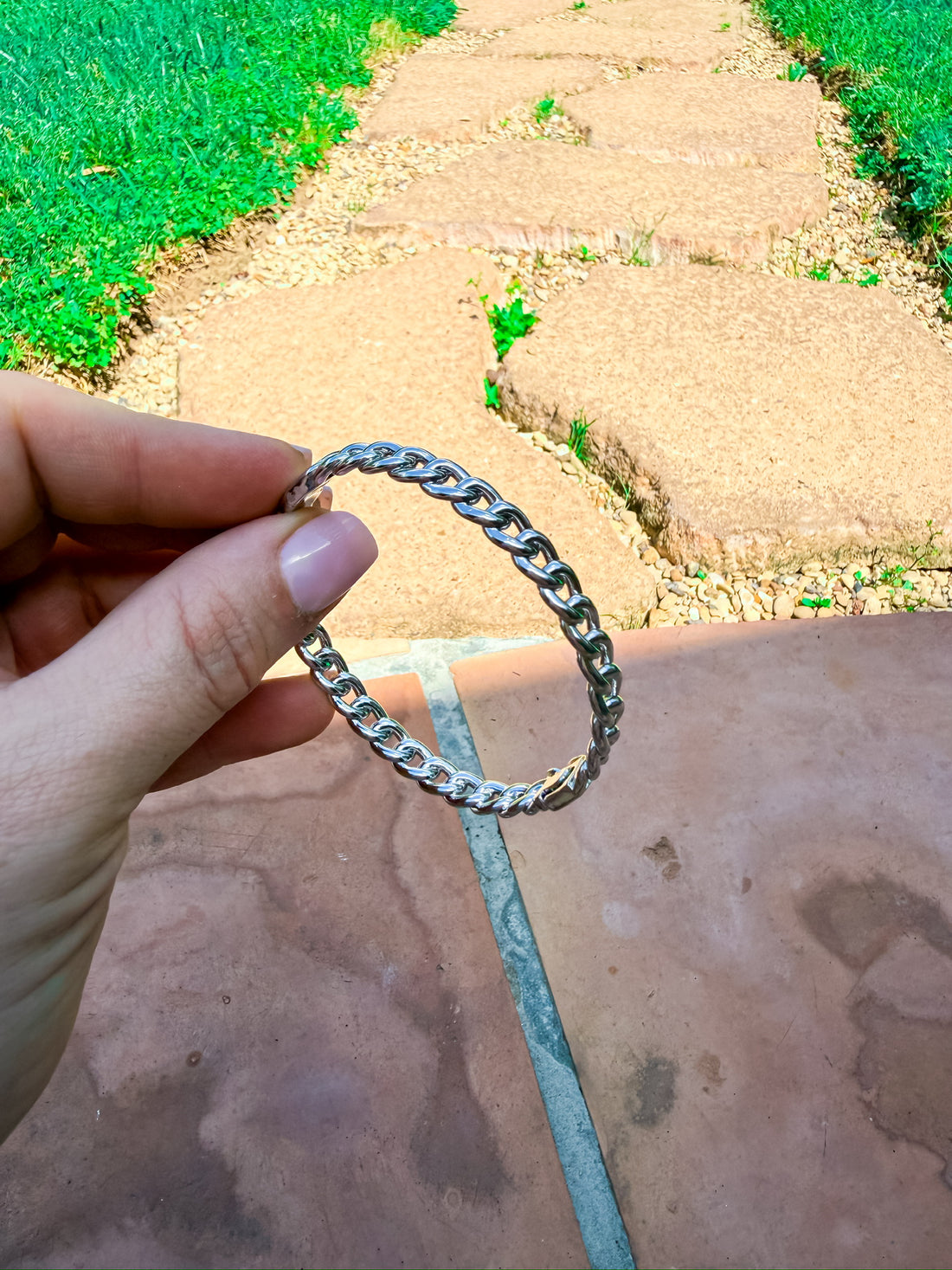 Silver Chain Link Bangle Silver and Accessories