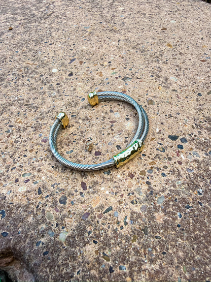 Mixed Metal Cable Cuff Silver and Accessories