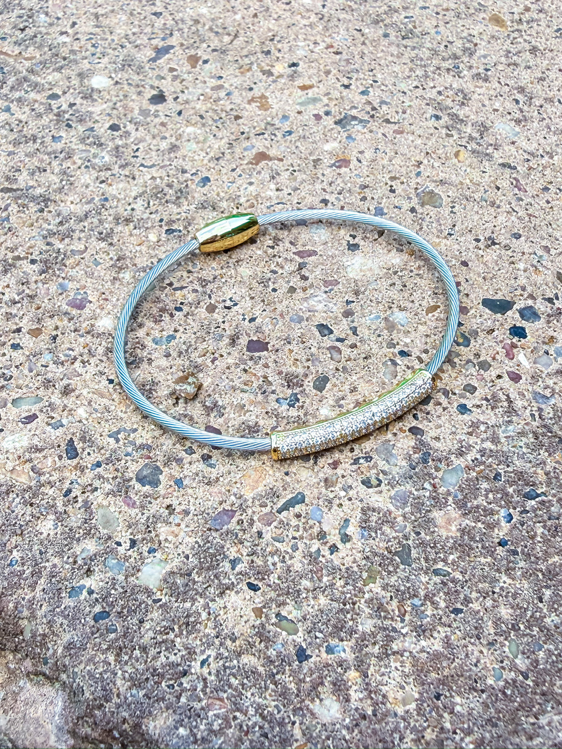 Crystal Bar Cable Cuff Silver and Accessories