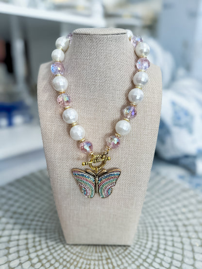 Blush Radiance Butterfly Necklace Star Bar Designs