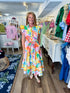 Sunset Tropics Tiered Dress FLYING TOMATO