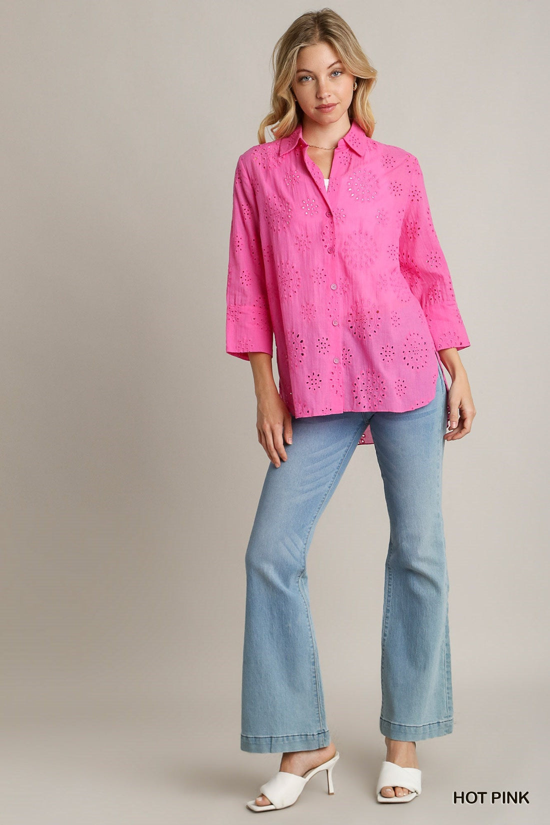 Ellie Eyelet Top Umgee