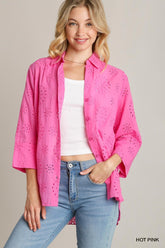 Ellie Eyelet Top Umgee