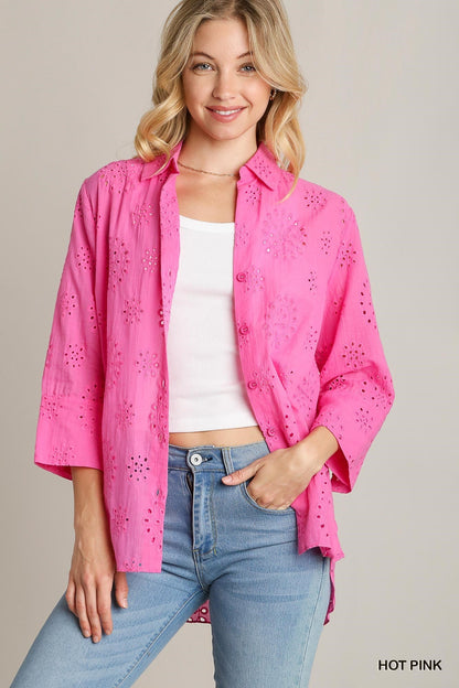 Ellie Eyelet Top Umgee