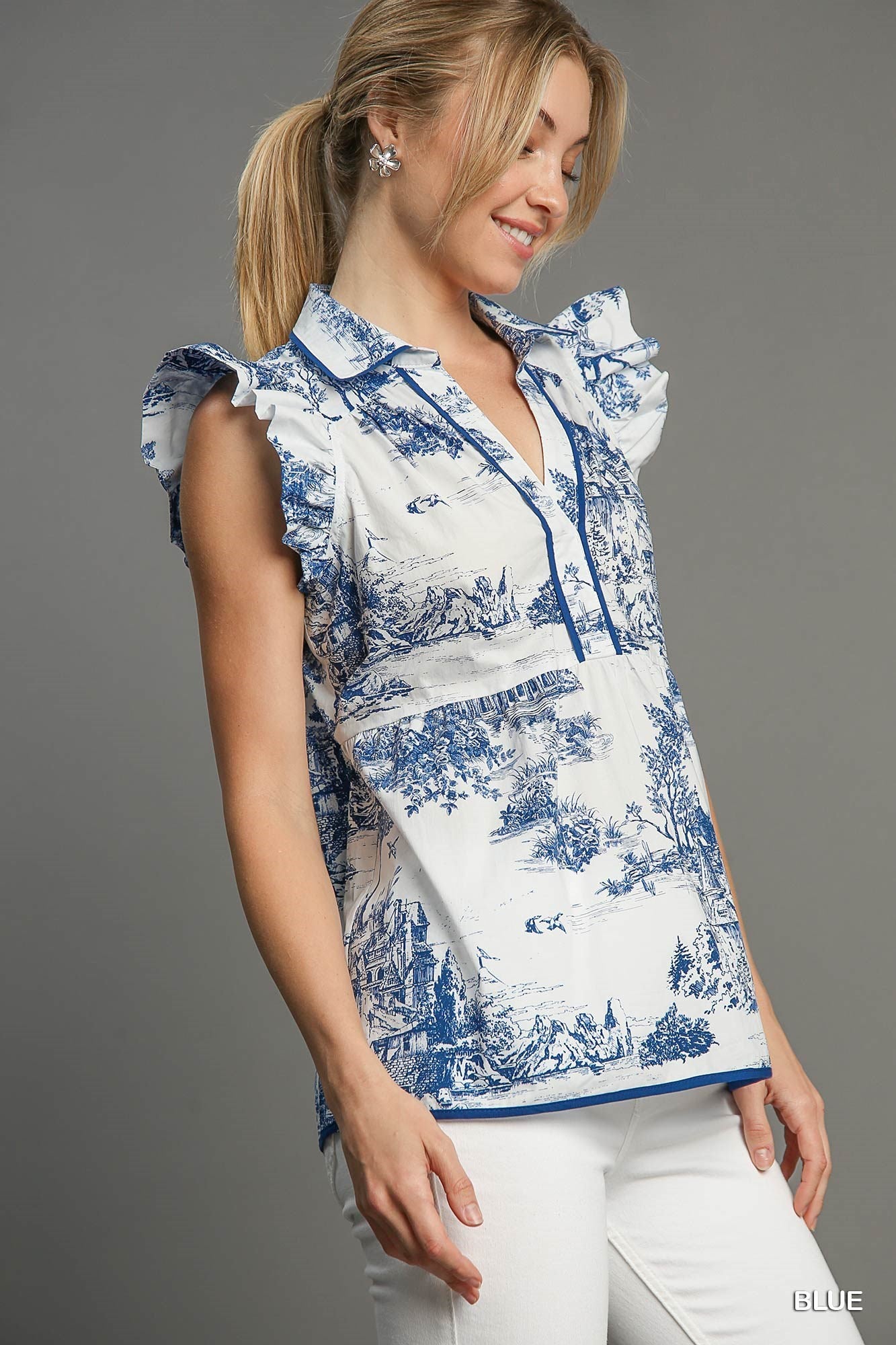 Lilabet Landscape Print Top