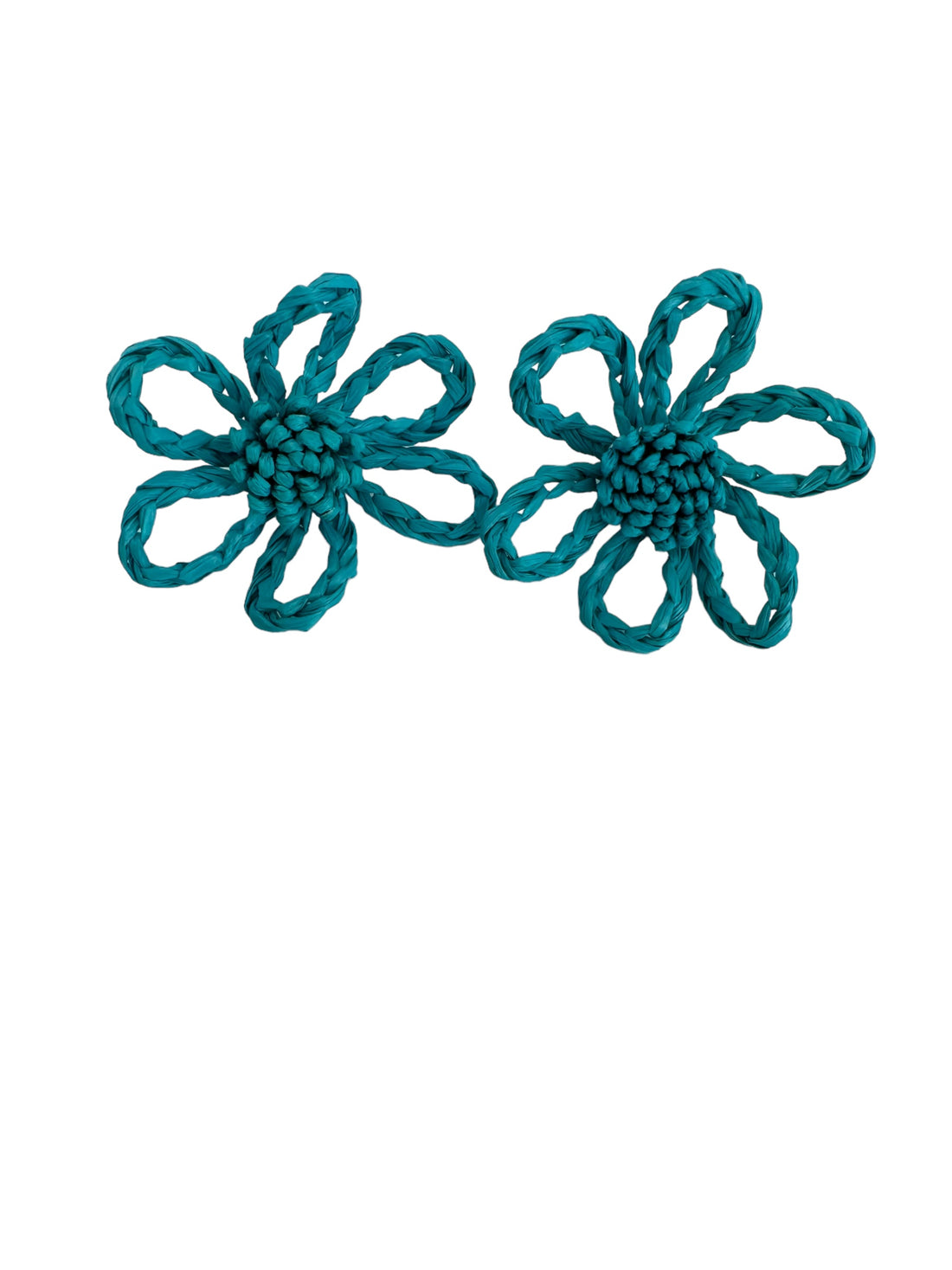 Raffia flower earrings