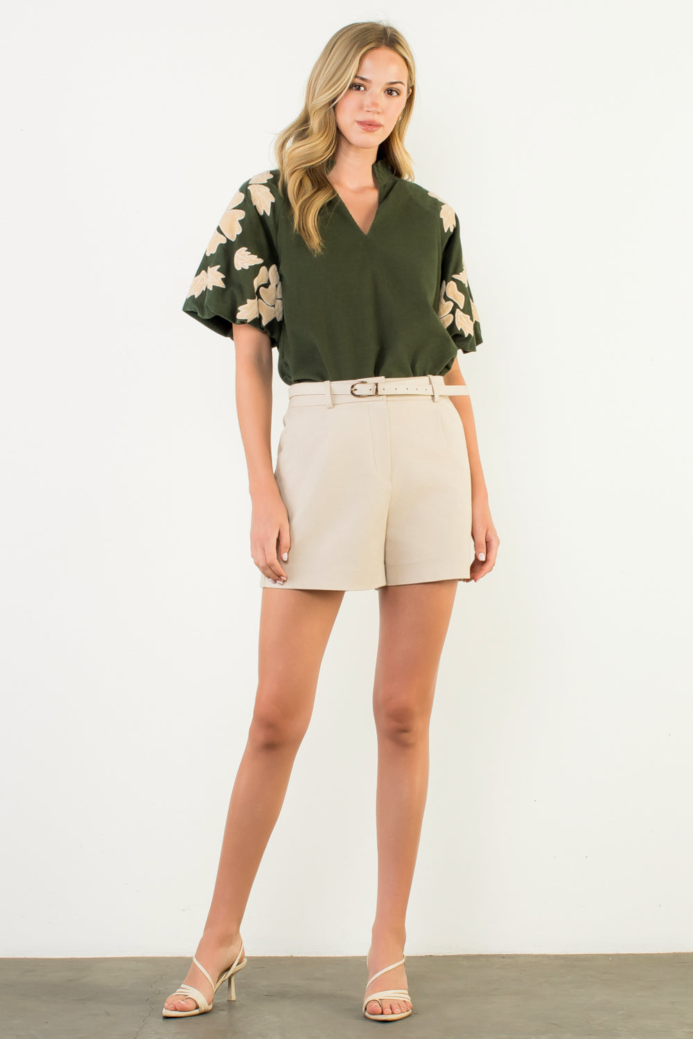 Olive Bloom Top