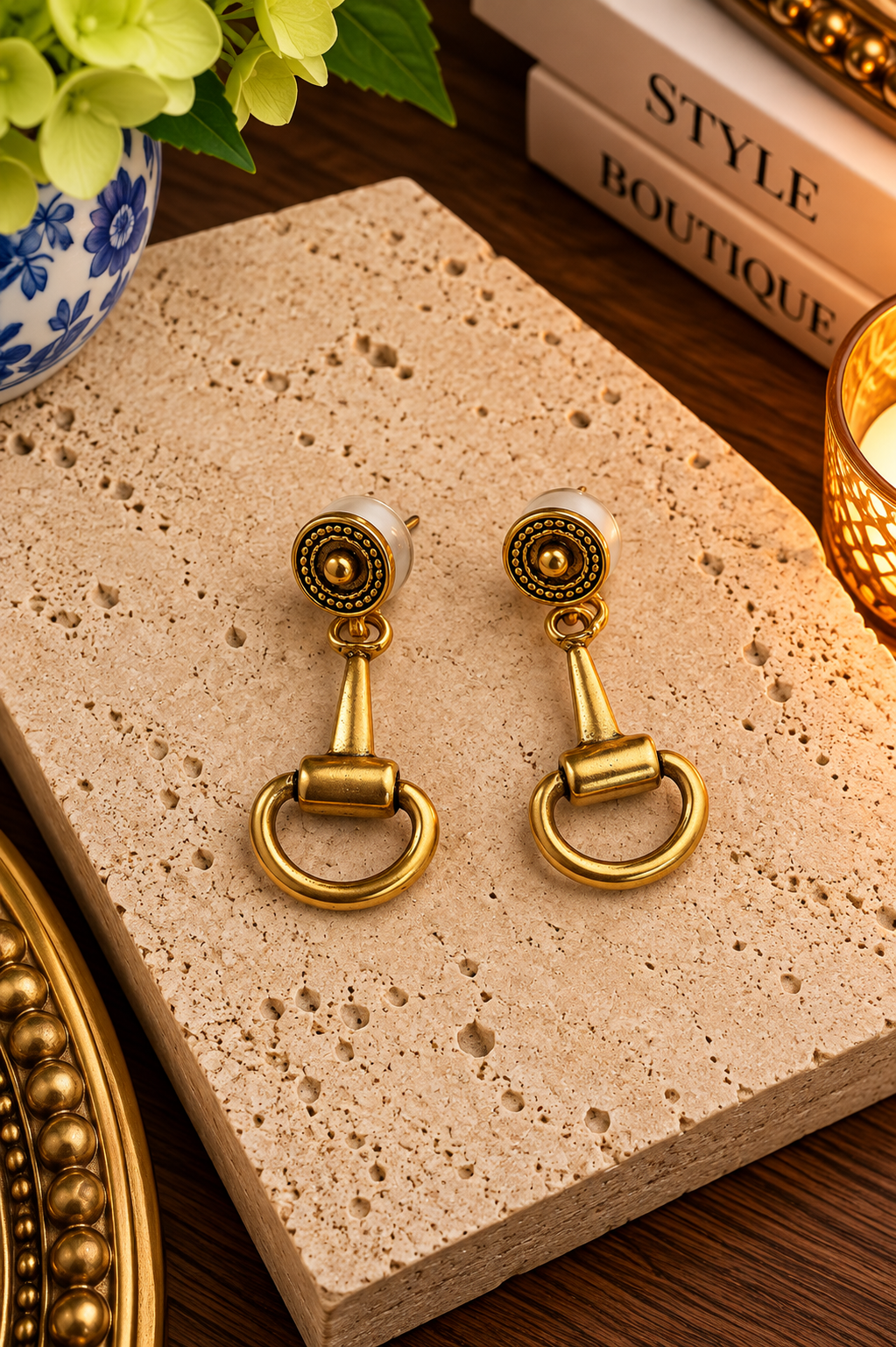Horse Bit Drop Earrings Yochi NY