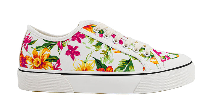 Corkys Waiting List Sneaker – White Floral Corkys