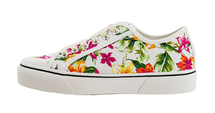 Corkys Waiting List Sneaker – White Floral Corkys