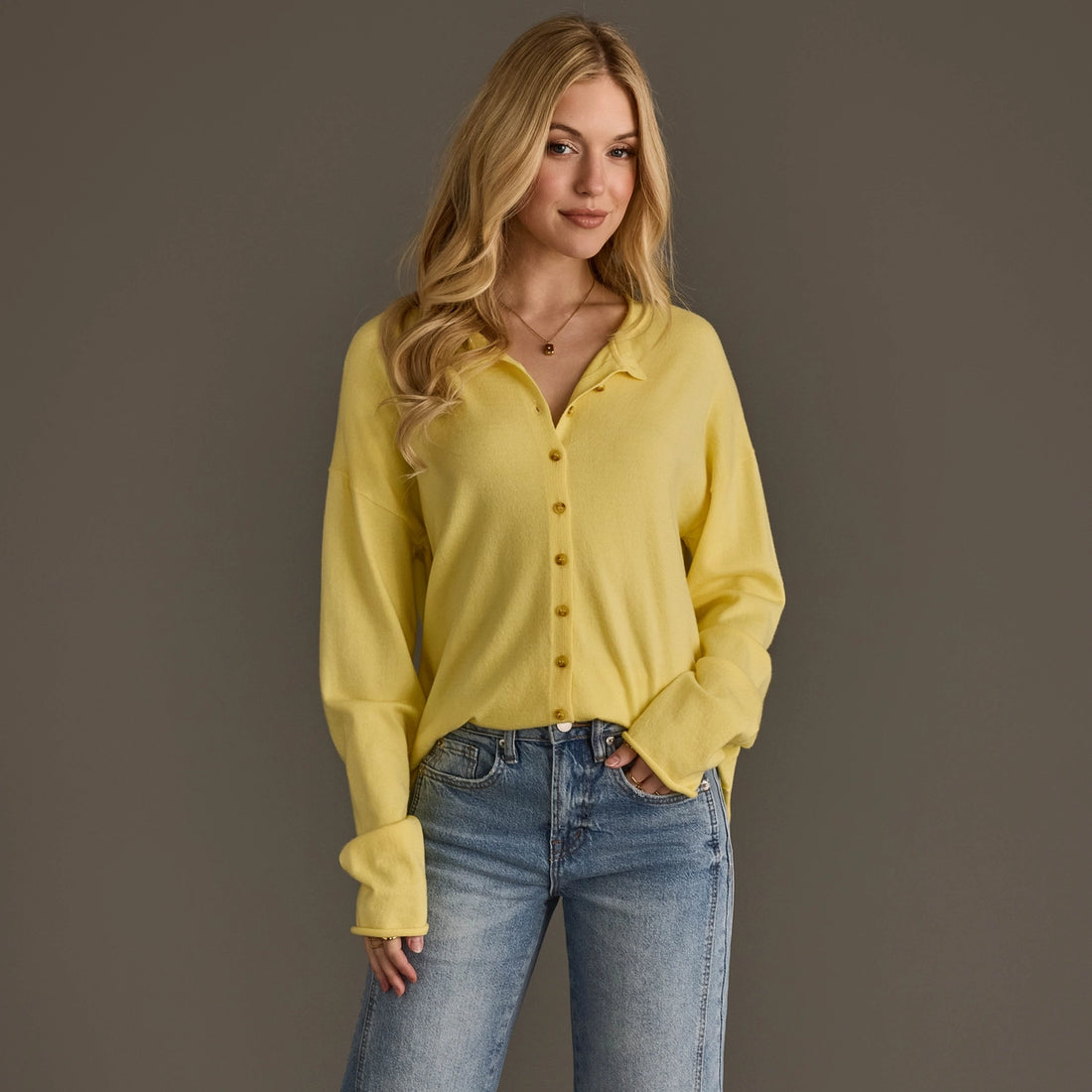 Sweet Moments Button Cardigan - Yellow Panache Apparel