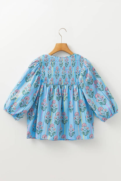 Carolina Bloom Shirred Blouse
