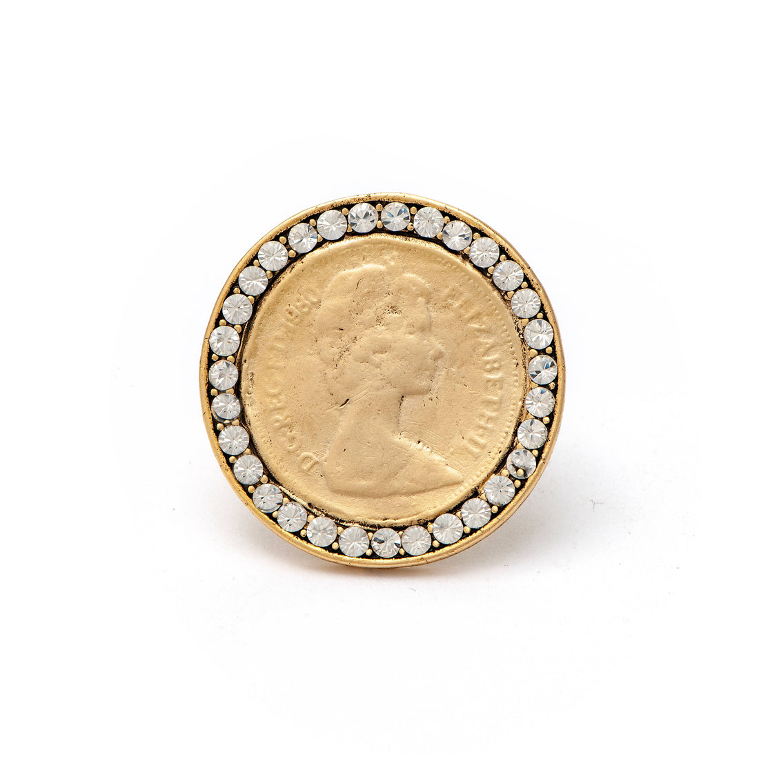 Gold Elizabeth coin ring 