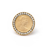 Gold Elizabeth coin ring 
