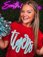 Red tigers sequin tee
