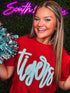 Red tigers sequin tee