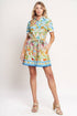 A printed woven mini dress - ID23350 FLYING TOMATO