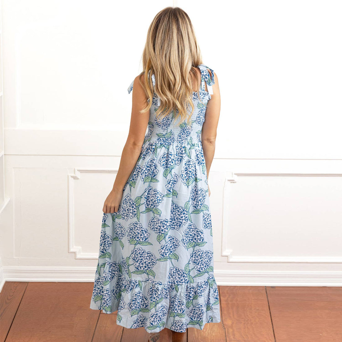Petal Whisper Tie Top Smocked Dress