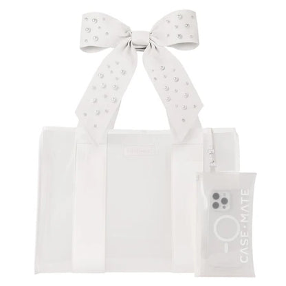 Ivory Pearl Bow Jelly Tote Case Mate