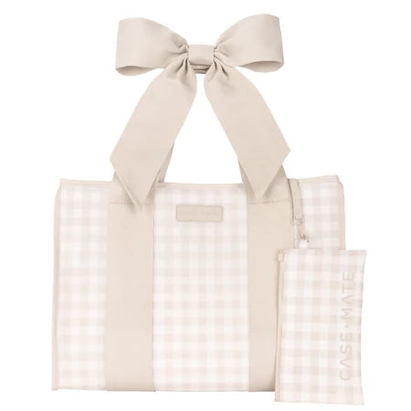 The Casemate Latte Gingham Bow Jelly Tote Threads of Grace