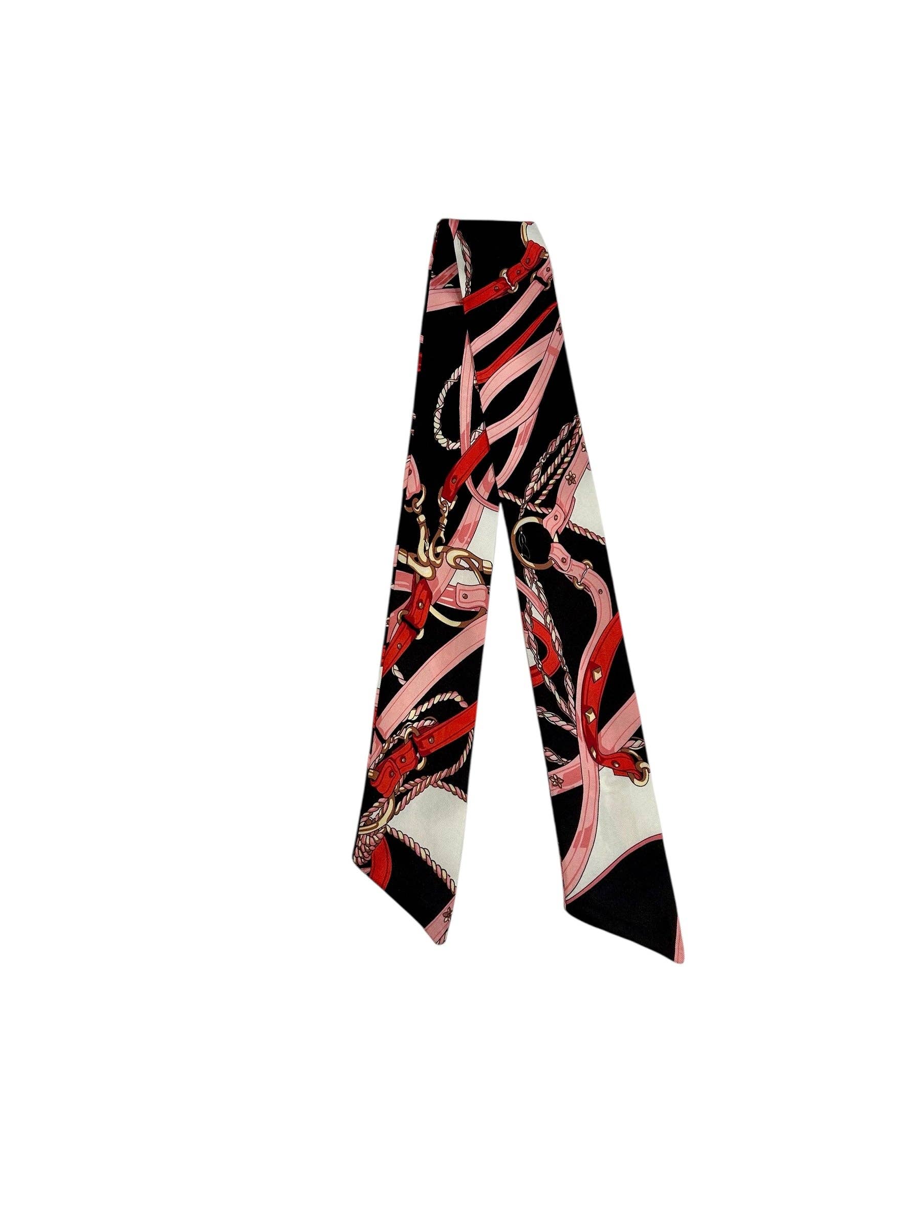 Twilly Scarf (BLACK/PINK CHAIN) Camel Threads