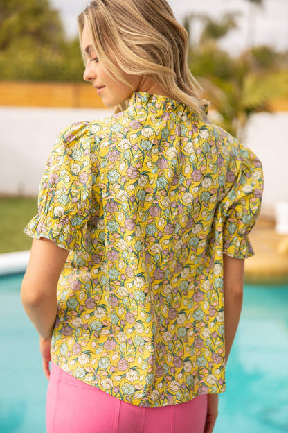 Daisy Double Ruffle Neck Top