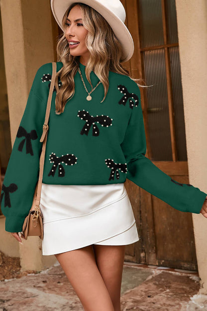 Pearl Bow Sweater Little Daisy Closet