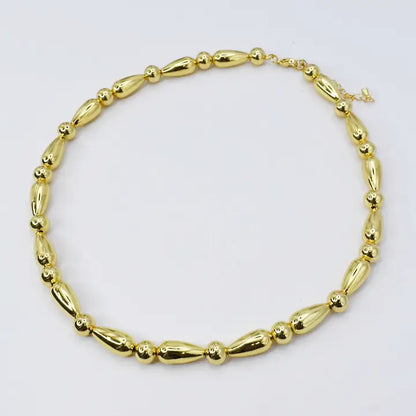 Golden Teardrop Bead Necklace
