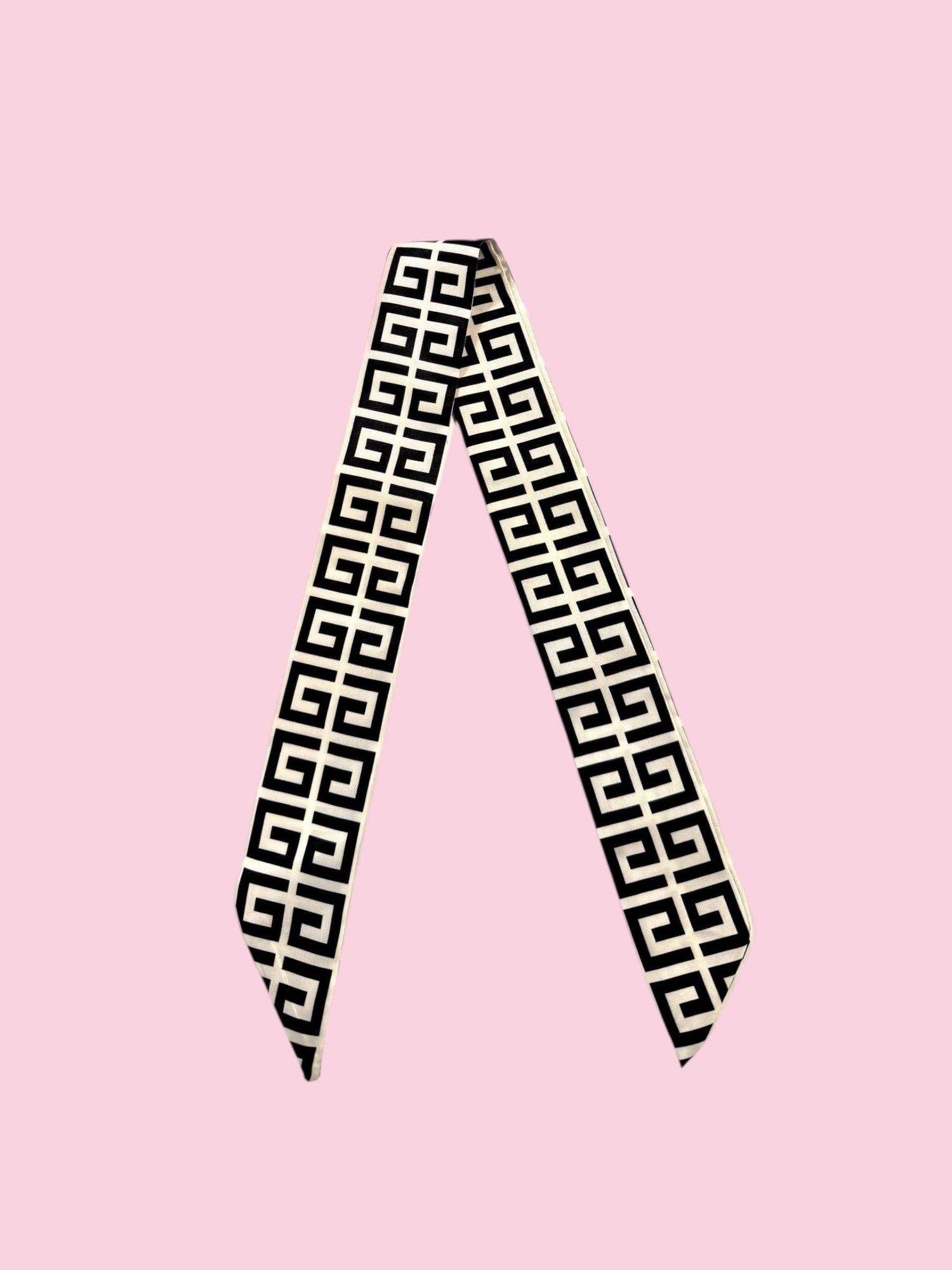 Twilly Scarf (BLACK/WHITE GEOMETRIC) Camel Threads