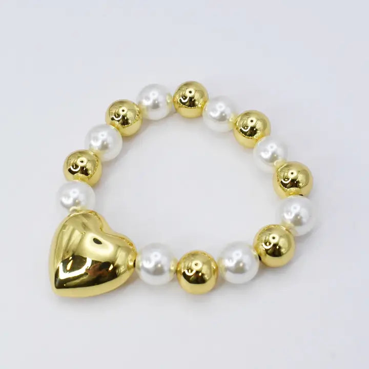 Heart and Pearls Bracelet