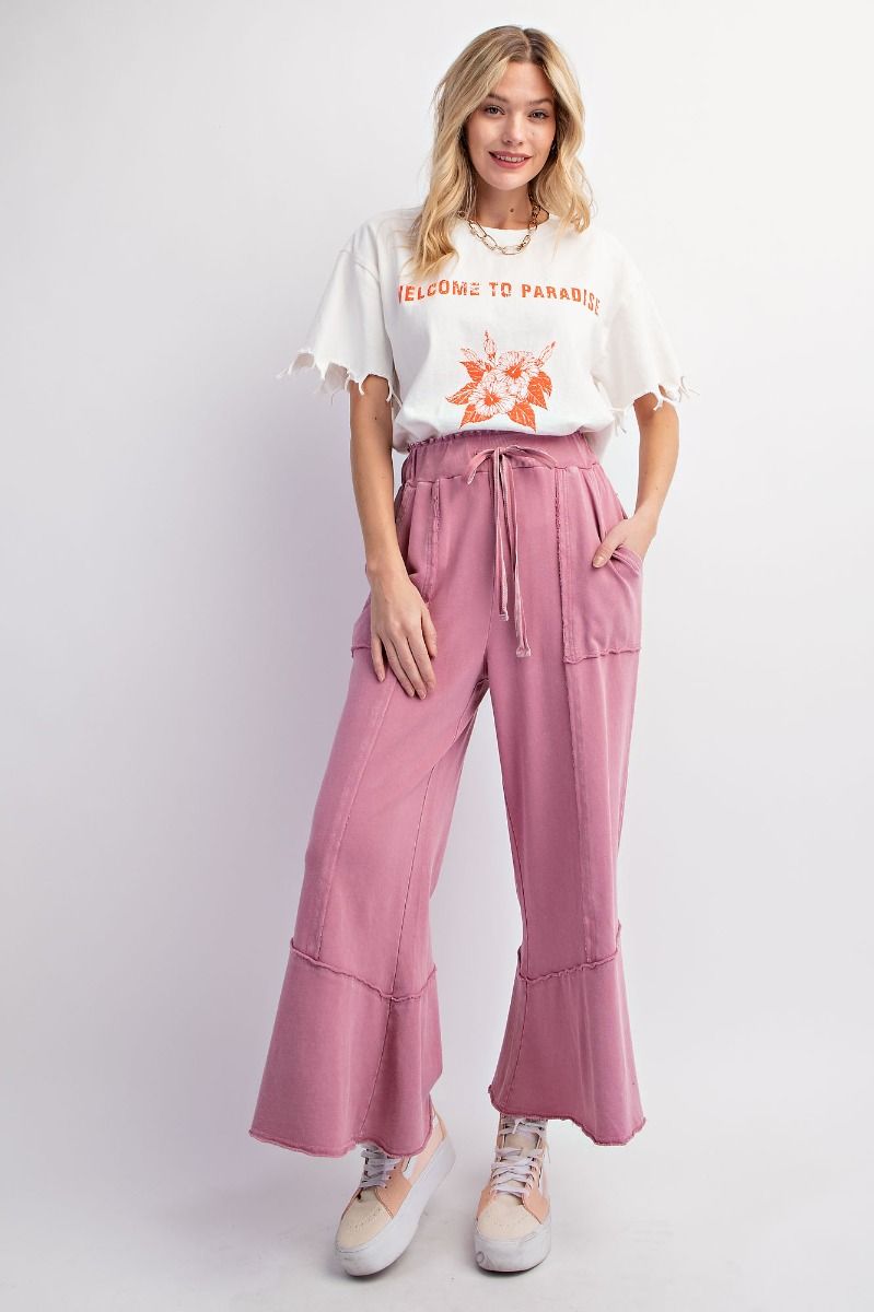 Comfy wide leg pull on pants