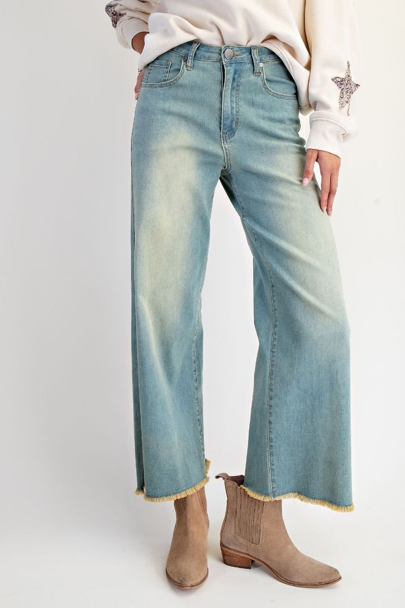 Golden Fringe Wide Leg Pants Easel