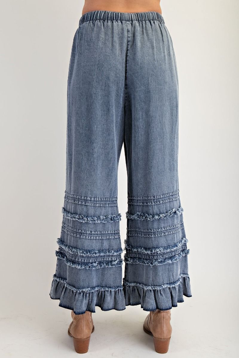 Ruffle &amp; Roll Chambray Pants