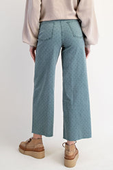 Teal Dot Wide Leg Pant Easel